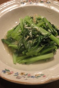 小松菜と乾燥小エビの炒め物