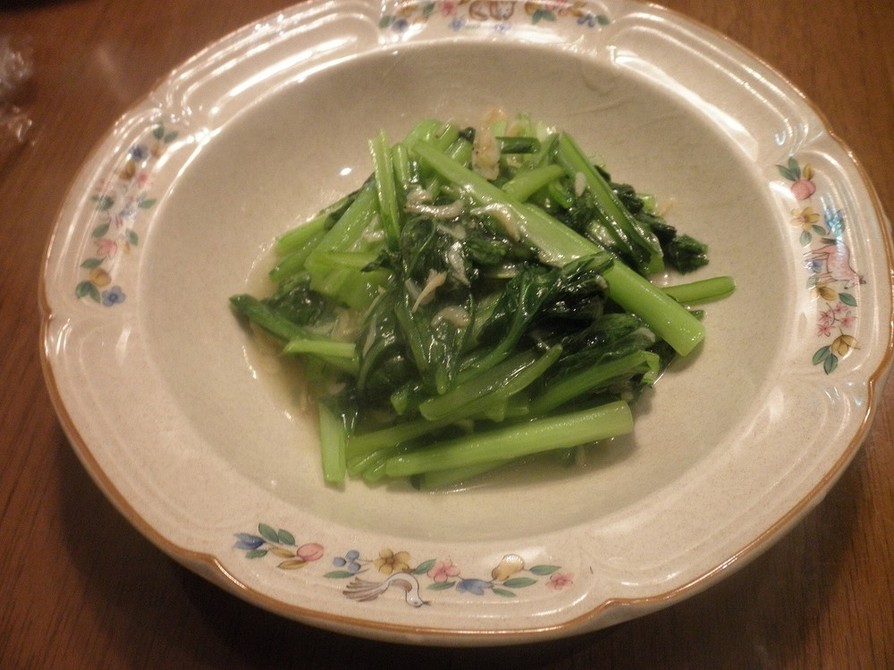 小松菜と乾燥小エビの炒め物の画像
