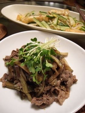 牛肉とナスの黒酢炒め