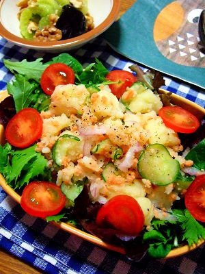ノンマヨ☆鮭フレークのポテトサラダ！の画像