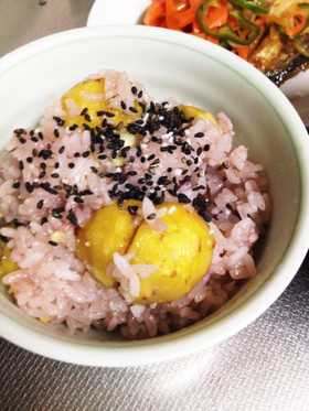 栗おこわ 栗ご飯 完成形!(圧力鍋)赤飯
