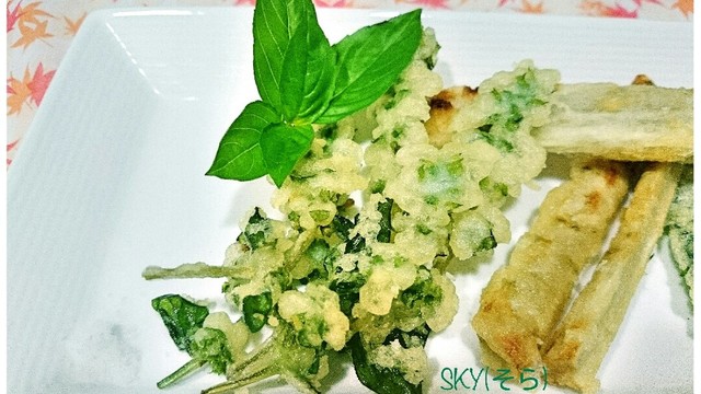 秋エコ バジルの実 花穂 の香り天ぷら レシピ 作り方 By Sweeterm クックパッド 簡単おいしいみんなのレシピが357万品