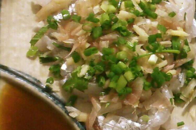 太刀魚のお刺身 薬味たっぷりバージョン レシピ 作り方 By とんちゃーーん クックパッド 簡単おいしいみんなのレシピが367万品