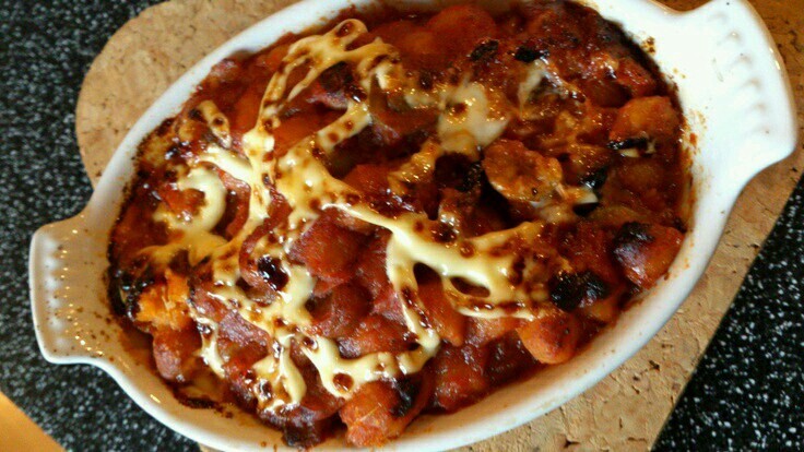 ヒヨコ豆トマトオリーブのオーブン焼きの画像