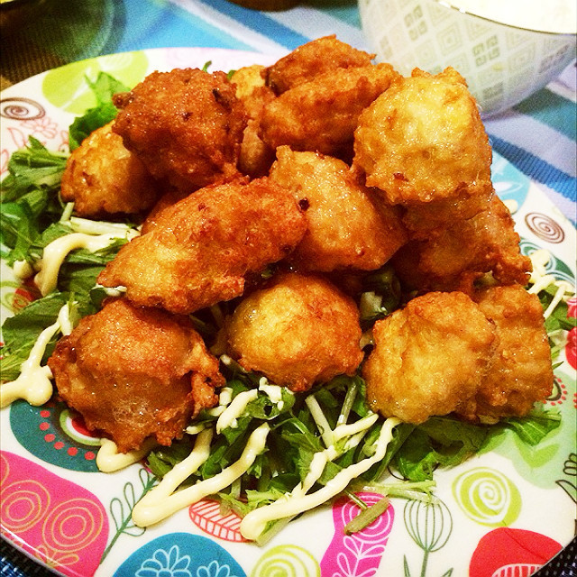 胡麻油で揚げ焼き鶏団子☆鶏ミンチボールの画像