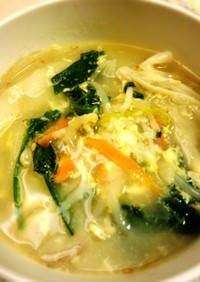 野菜たっぷり♪簡単♪餃子スープ