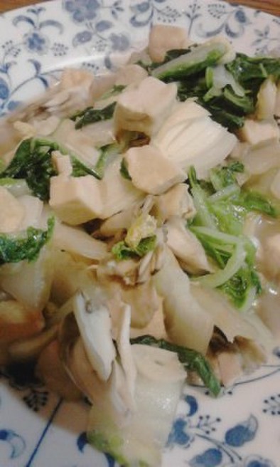 ヘルシー簡単！高野豆腐と白菜の中華炒めの写真