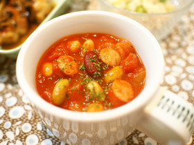 *お豆とウインナーのミネストローネ*