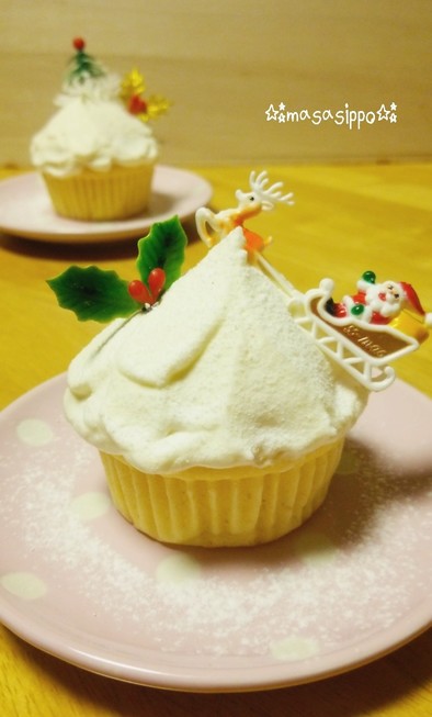 ☆X'masに☆ほわほわ豆腐カップケーキの写真