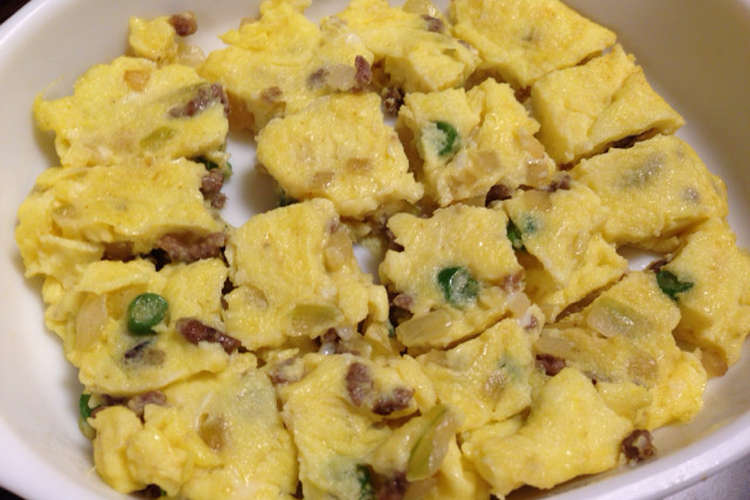 離乳食後期 完了 手づかみ 和風オムレツ レシピ 作り方 By ケテヲ クックパッド 簡単おいしいみんなのレシピが360万品
