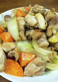 鶏肉と栗と野菜の中華風炒め