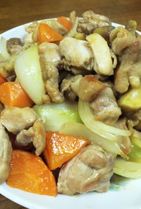 鶏肉と栗と野菜の中華風炒め