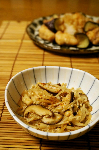 後一品に☆えのきと椎茸の麺つゆ炒めの画像