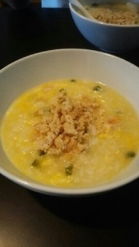 簡単!海老と鶏挽き肉の中華粥