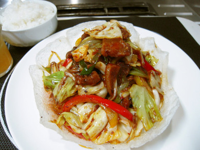回鍋肉（豚肉とキャベツの甘辛み味噌炒め）の写真