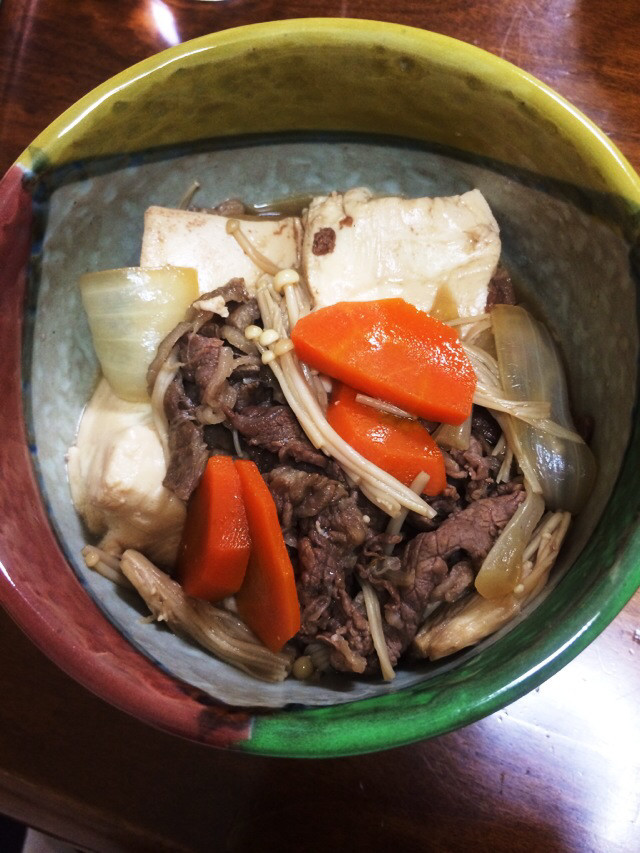 お豆腐と牛肉の甘醤油煮の画像