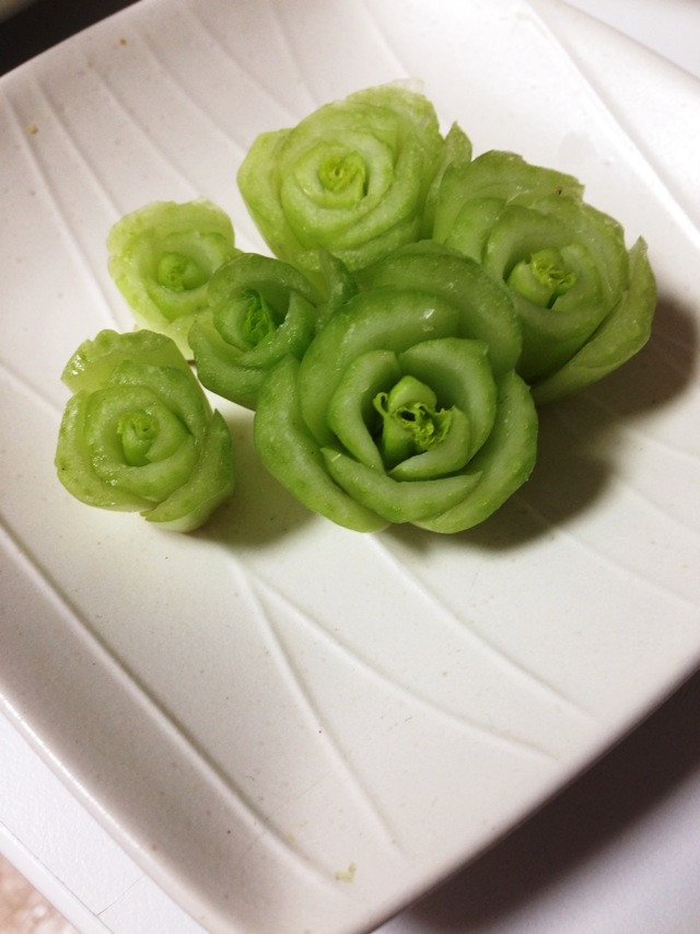 小松菜の芯でお花（笑）の画像