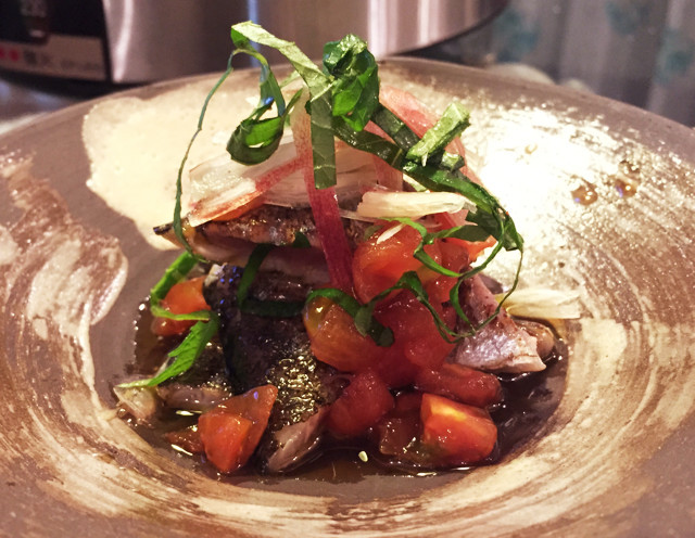 秋刀魚とトマトのおつまみの画像
