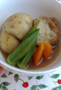 秋　里芋と仙台麩(油麩)のほっこり煮物