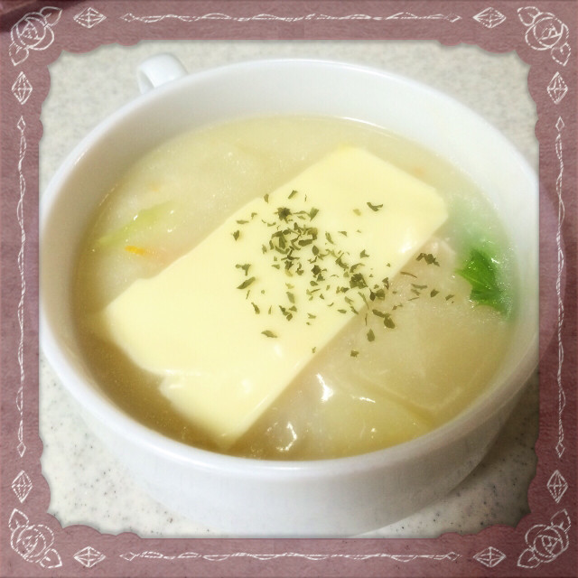 白菜とチーズ☆簡単５分でクリームスープの画像