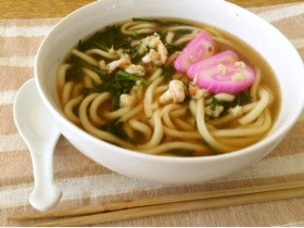 海老と春菊のとろーり生姜うどん