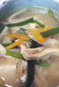 夏バテを吹っ飛ばせ！中国湯葉の野菜スープ