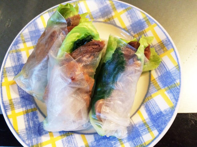 リメイクdeお弁当♬ 豚角煮の生春巻きの写真