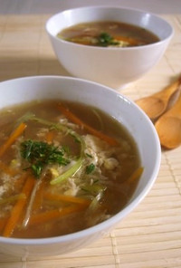 残った干し椎茸戻し汁で簡単スープ