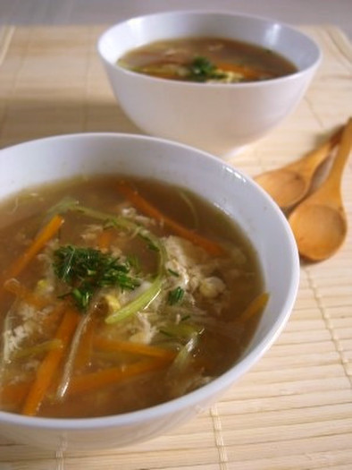残った干し椎茸戻し汁で簡単スープの写真