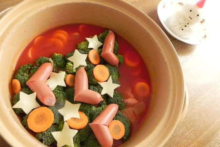 クリスマスにぴったり 簡単トマトデコ鍋 レシピ 作り方 By 140 わんたるママ クックパッド 簡単おいしいみんなのレシピが352万品