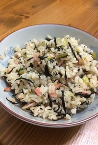 小松菜と小海老の炊き込みご飯