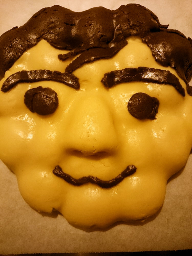 顔メロンパンクッキー生地の画像