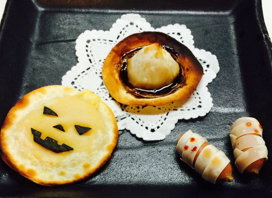 ハロウィン☆餃子の皮でかぼちゃパイ風の画像