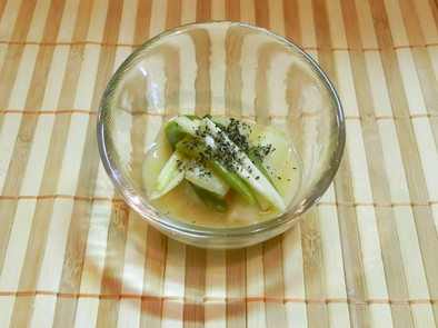 長葱と黄ニラの白みそ酢の写真