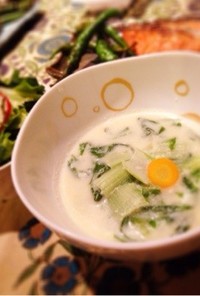 白菜×豆乳×酒粕のスープ