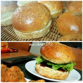 ハンバーガーにふわふわバンズ＊型の作り方