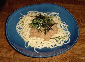 納豆&明太子のスパゲッティ