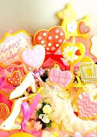 バレンタインのアイシングクッキーpops