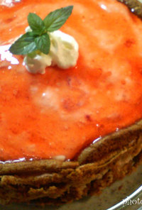 苺のスフレレアチーズケーキ