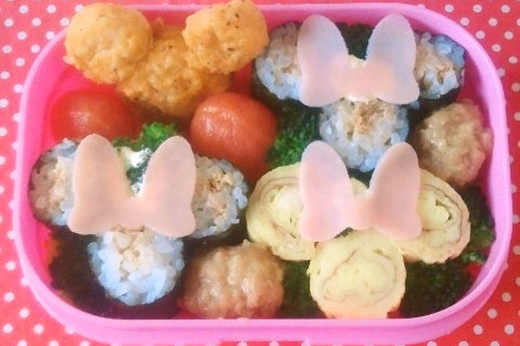 超簡単可愛くミニーちゃんのお弁当 レシピ 作り方 By Uzu1118 クックパッド 簡単おいしいみんなのレシピが355万品
