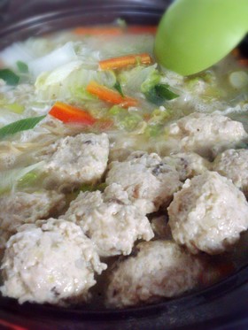 お鍋やスープに!蓮根コリコリ☆塩麹鶏団子