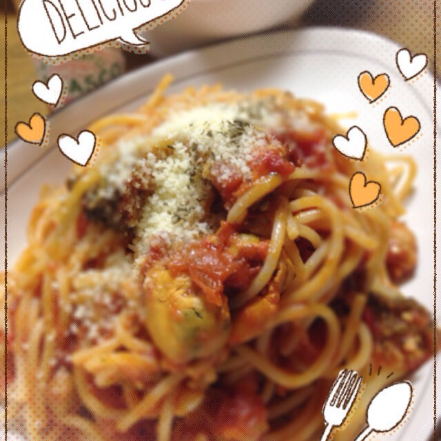 ムール貝の簡単トマトパスタ レシピ 作り方 By Scramp1 クックパッド 簡単おいしいみんなのレシピが349万品