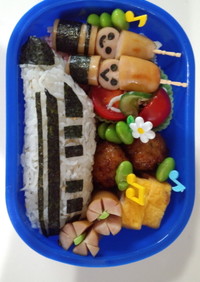 新幹線とお客さんのお弁当～幼稚園児
