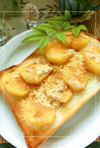 柿の蜂蜜レモン＊塩きな粉トースト