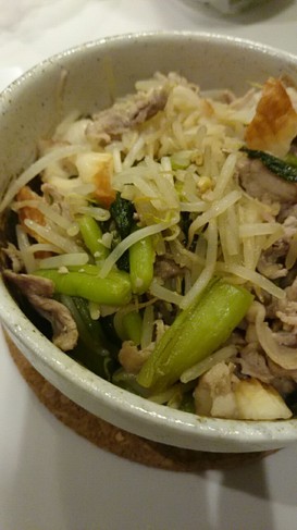 豚こまともやしの野沢菜炒め