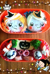 アナとエルサのハロウィン弁当♡