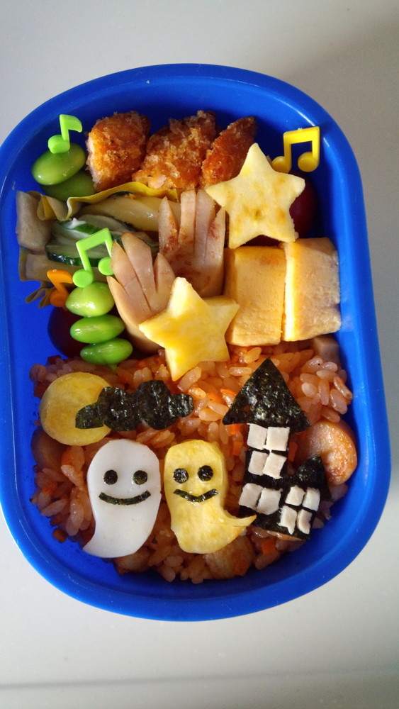 おばけ(ハロウィン)のお弁当～幼稚園児の画像