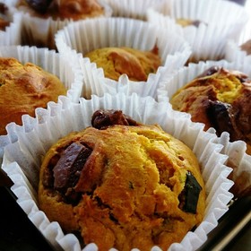 ハロウィンに!チョコカボチャマフィン♡