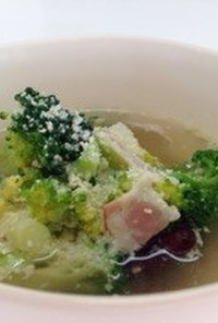 ブロッコリーと豆のイタリアンスープ