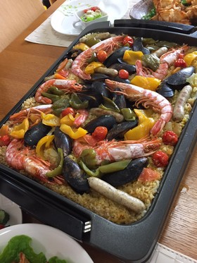 簡単♪ホットプレートパエリア